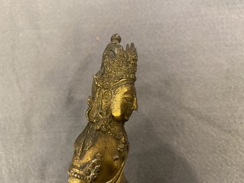 A Chinese gilt bronze figure of Buddha Amitayus, Qianlong